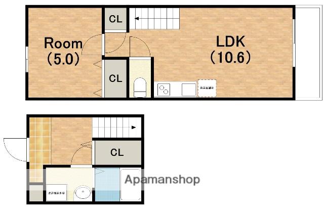 ツインフォレスト住之江Ⅱ番館(1LDK/2階)の間取り写真