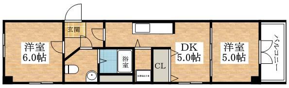 アリスマナーガーデン四天王寺(2K/4階)の間取り写真