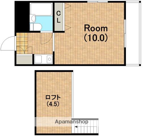 シェトワ北河堀(1K/3階)の間取り写真