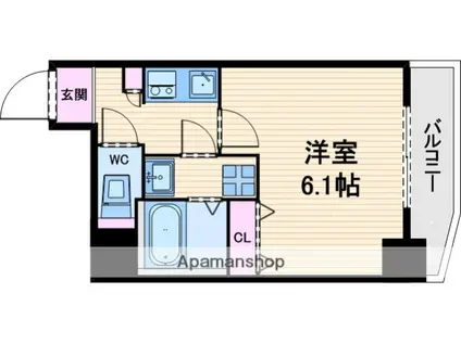 リンクパラッツオ上本町(1K/10階)の間取り写真