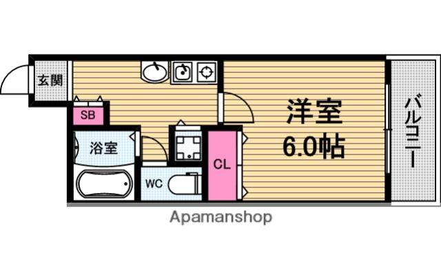 ランドマークシティ大阪城南(1K/5階)の間取り写真