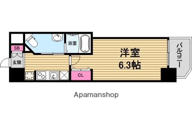 アメニティ心斎橋イースト(1K/7階)の間取り写真