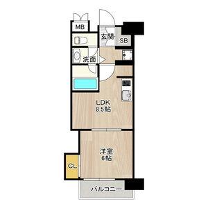 CITY SPIRE桜川Ⅱ(1LDK/2階)の間取り写真