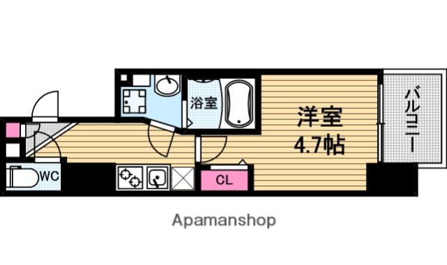 ファーストフィオーレ心斎橋イーストⅢ(1K/4階)の間取り写真