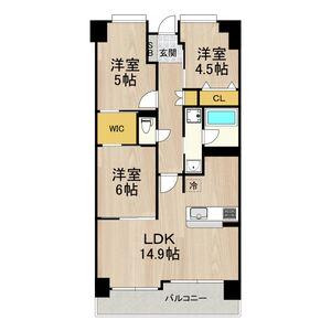 フロンティアタワー難波イースト(3LDK/5階)の間取り写真