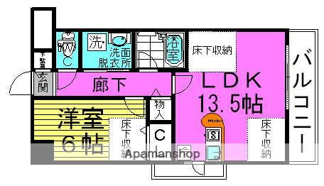 ノースVILLAGE壱番館(1LDK/8階)の間取り写真