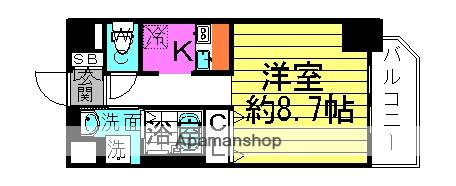 プレサンス梅田北パワーゲート(1K/8階)の間取り写真