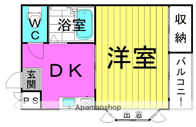 メイプルハウス(1K/2階)の間取り写真