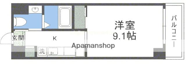 ZERO大淀中(1K/8階)の間取り写真