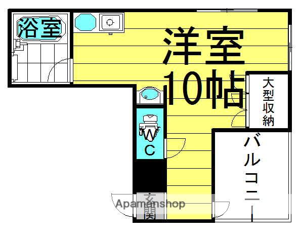 インクス・バイ・コラージ(ワンルーム/3階)の間取り写真