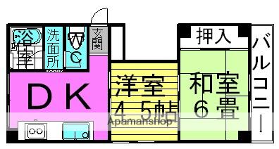 キタムラビル(2DK/4階)の間取り写真