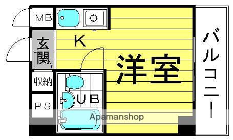 エグゼコート天六(ワンルーム/8階)の間取り写真