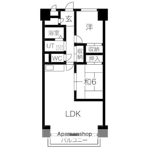 ハイム北野(2LDK/10階)の間取り写真