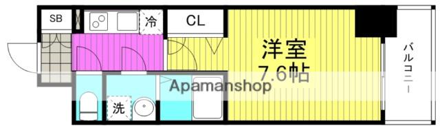 レジュールアッシュ梅田LUXE(1K/7階)の間取り写真