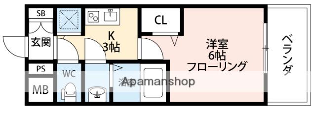 プレサンス梅田北ザ・ライブ(1K/5階)の間取り写真