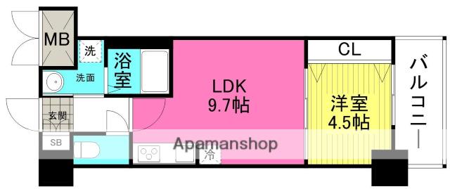 セノアタワー新大阪(1LDK/6階)の間取り写真