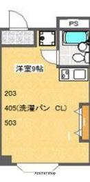 大宝北天満ロイヤルハイツ(ワンルーム/4階)の間取り写真