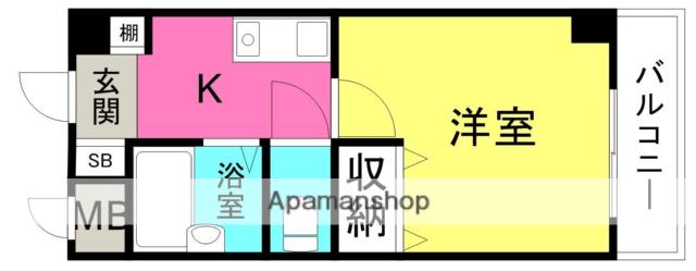 おおきに北梅田サニーアパートメント(1K/7階)の間取り写真