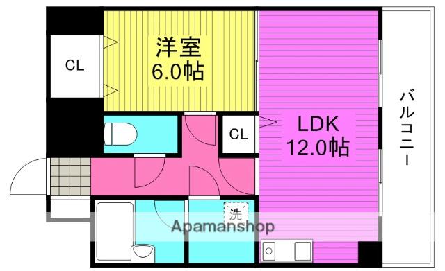 メゾンレッシュ(1LDK/2階)の間取り写真