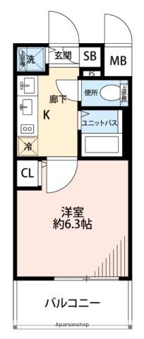プレサンス天満ステーションフロント(1K/7階)の間取り写真