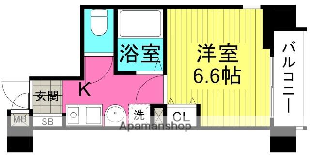 エイペックス天神橋1(1K/9階)の間取り写真