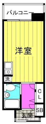 メロディハイム中津2番館(ワンルーム/9階)の間取り写真