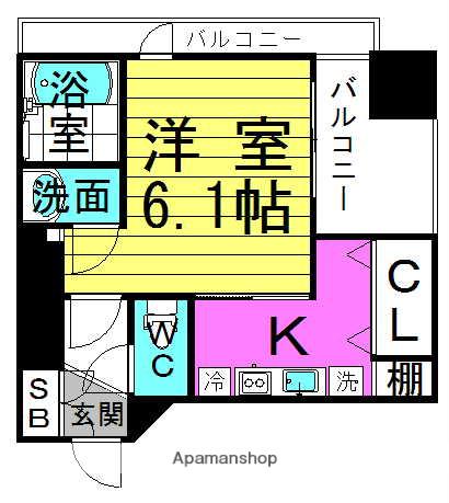 ロイヤルレジデンス梅田FRONT(1K/3階)の間取り写真