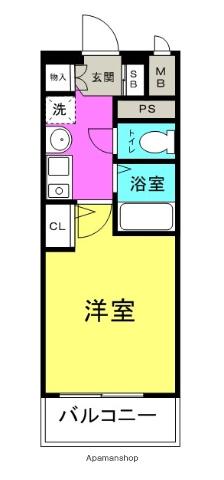 エスリード東天満第2(1K/4階)の間取り写真