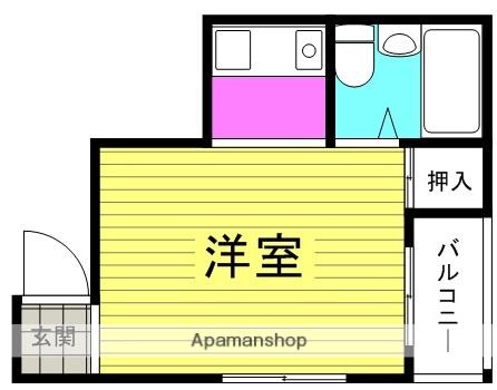 西梅田第一マンション(ワンルーム/4階)の間取り写真