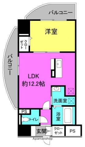 LASANTE梅田北(1LDK/4階)の間取り写真