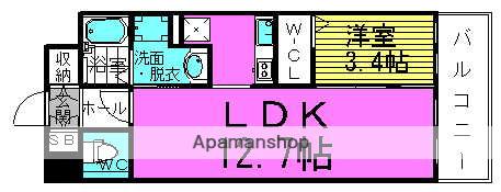 LASANTE梅田北(1LDK/6階)の間取り写真