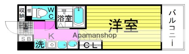 エスリード同心第5(1K/4階)の間取り写真