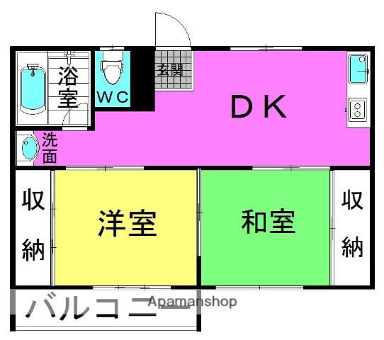 商業豊崎マンション(2DK/5階)の間取り写真