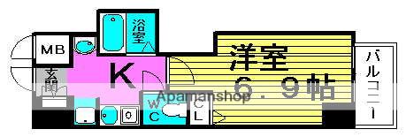 プロシード大阪梅田POTION(1K/14階)の間取り写真