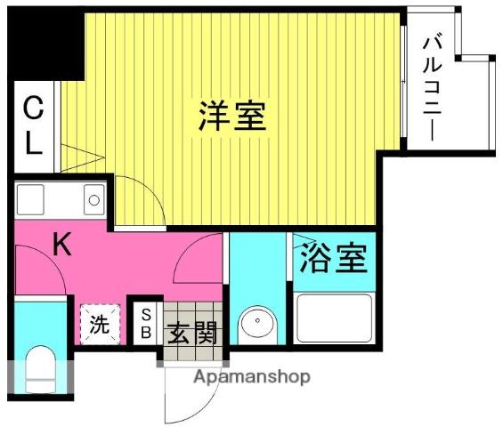 プロシード大阪梅田POTION(1K/13階)の間取り写真