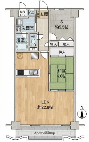 コープ野村梅田A棟(2LDK/14階)の間取り写真
