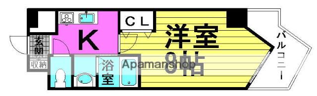 シャルマンフジ天神橋ノース(1K/6階)の間取り写真