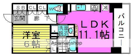 ローレルアイ梅田(1LDK/5階)の間取り写真