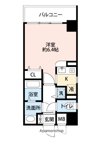 レジディア天神橋(ワンルーム/7階)の間取り写真