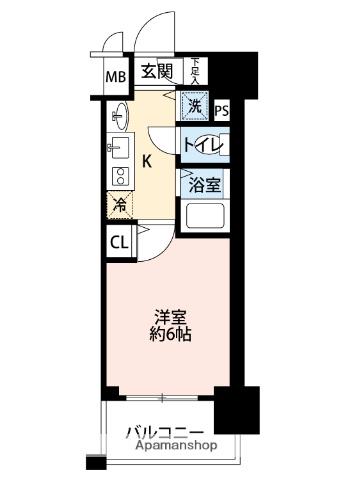 プレミアムコート天神橋(1K/5階)の間取り写真