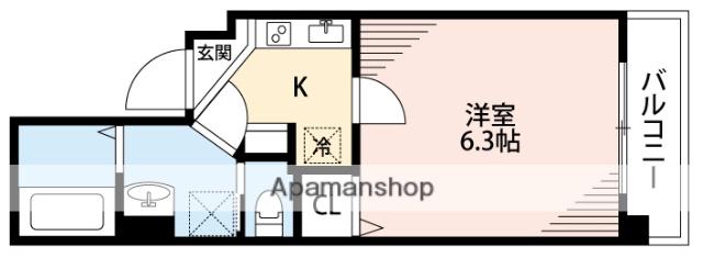 アイリス天神橋(1K/11階)の間取り写真