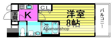 ビガーポリス143松ヶ枝町(1K/7階)の間取り写真