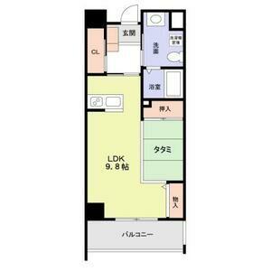 ロハス江坂(1DK/10階)の間取り写真