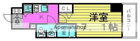 プレサンス梅田東ベータ(1K/7階)の間取り写真
