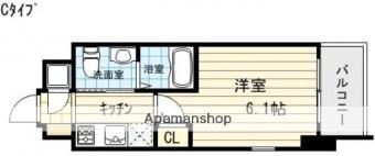 エスリード福島ウエスト(1K/8階)の間取り写真