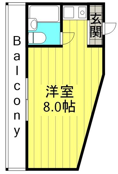 ドムール新北野(ワンルーム/3階)の間取り写真