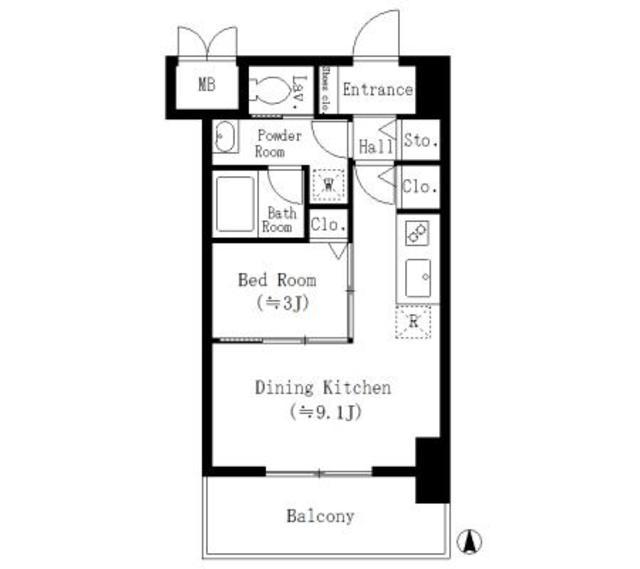 小西マンション(1DK/6階)の間取り写真