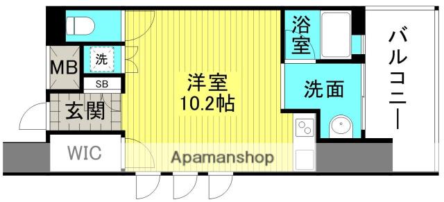エス・キュート西天満(ワンルーム/10階)の間取り写真
