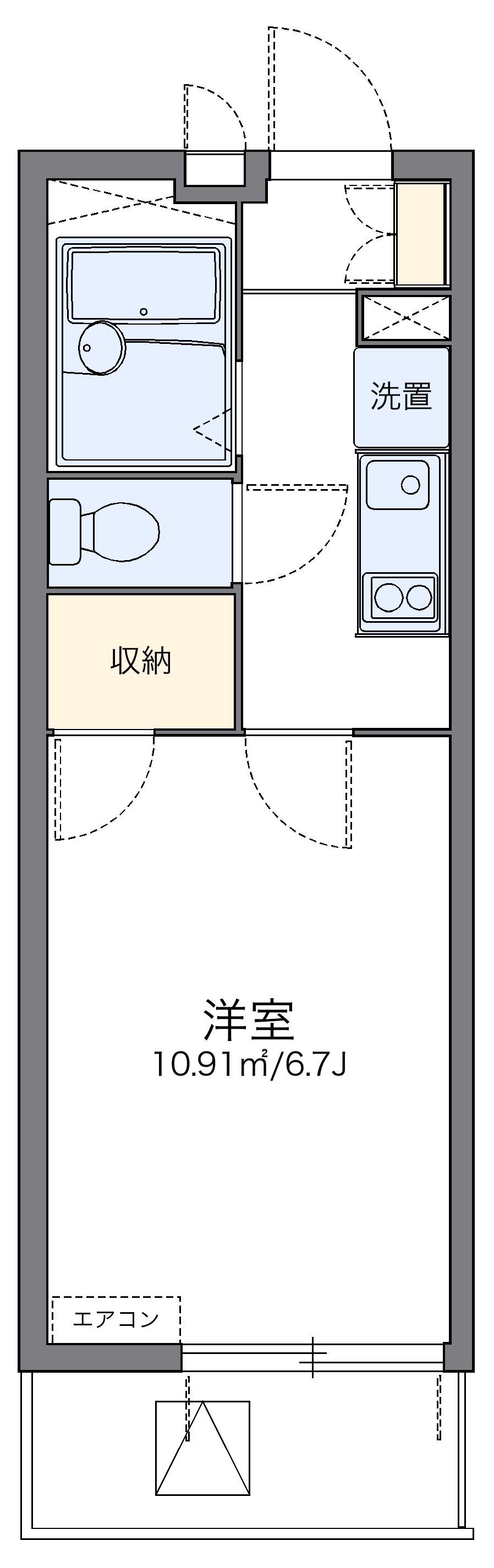 レオパレストウメイ(1K/4階)の間取り写真