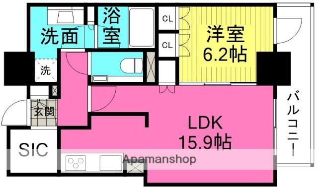 ザセントラルマークタワー(1LDK/20階)の間取り写真